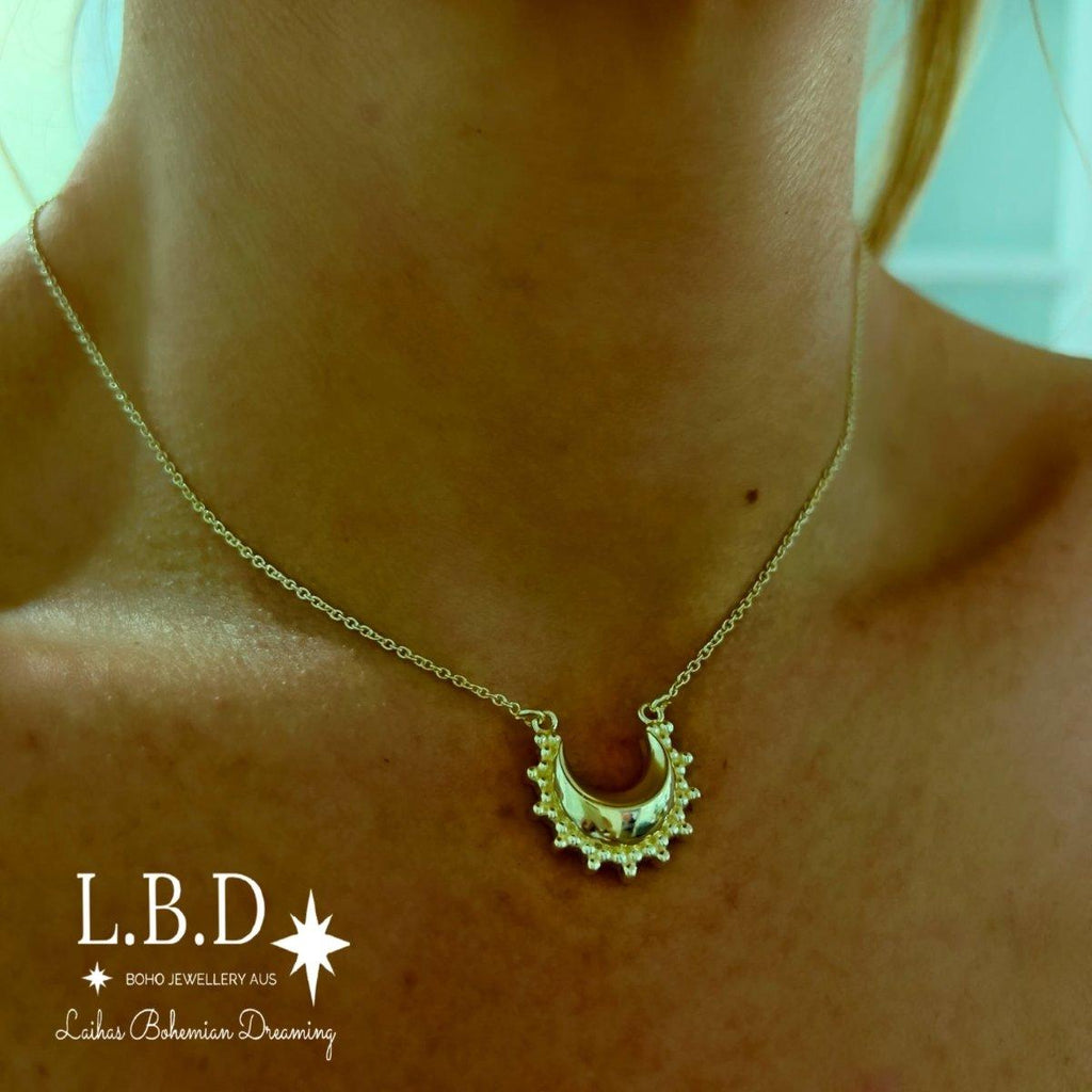 Laihas Prestige ‘Tammie’ Goddess Crescent Moon Boho Necklace-Gold