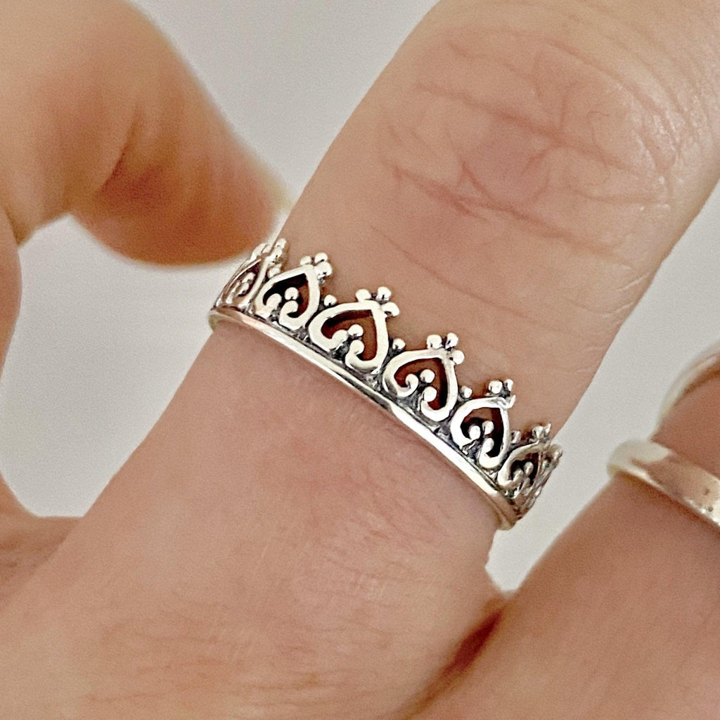 Laihas Queen Of Hearts Sterling Silver Boho Ring Ass sizes -LBD Australia