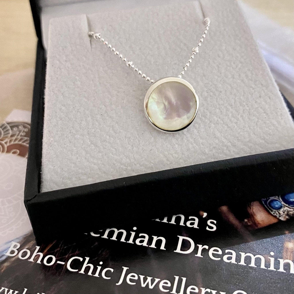 Laihas Round Boho Mother Of Pearl Necklace -LBD Australia