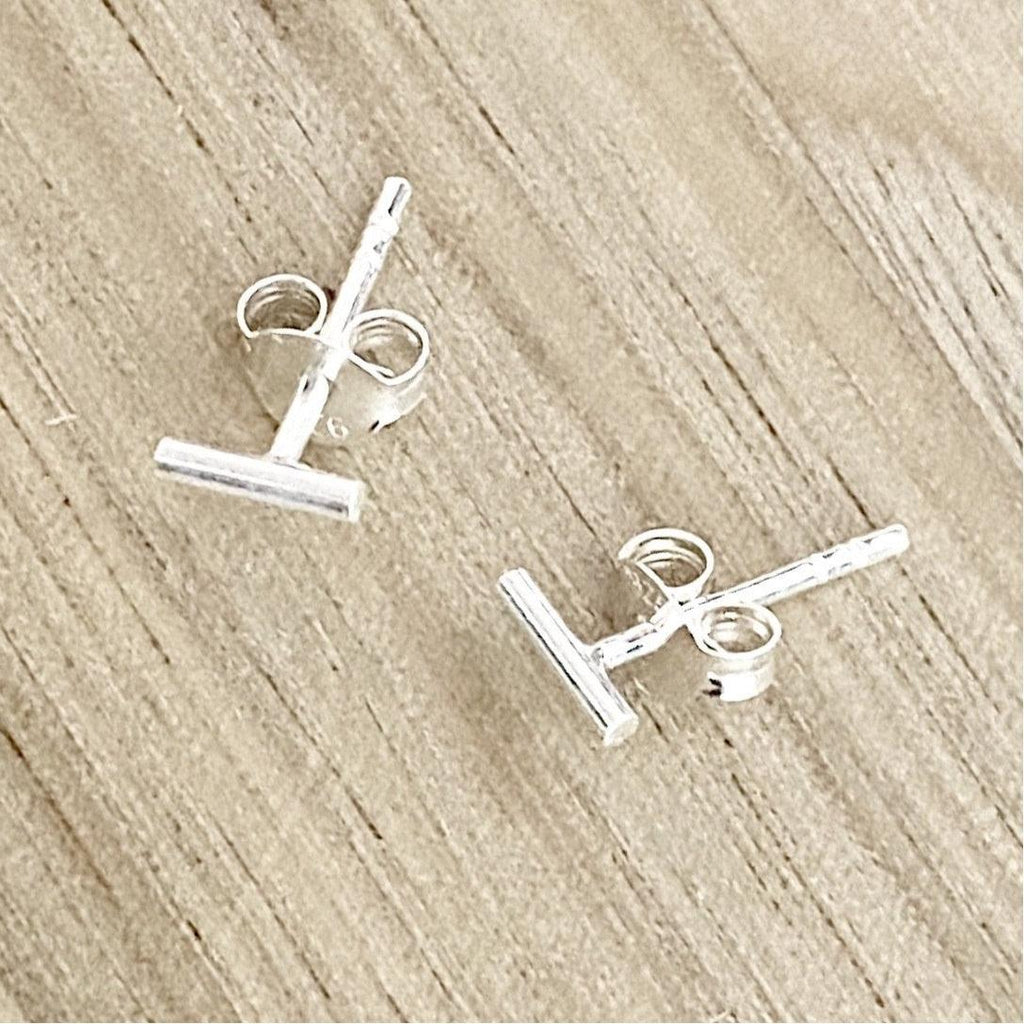 Laihas Simple Studs - Sterling Silver Mini Bar -LBD Australia