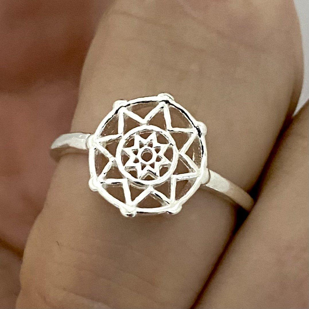 Laihas Small Mandala Sterling Silver Boho Ring Ass sizes -LBD Australia
