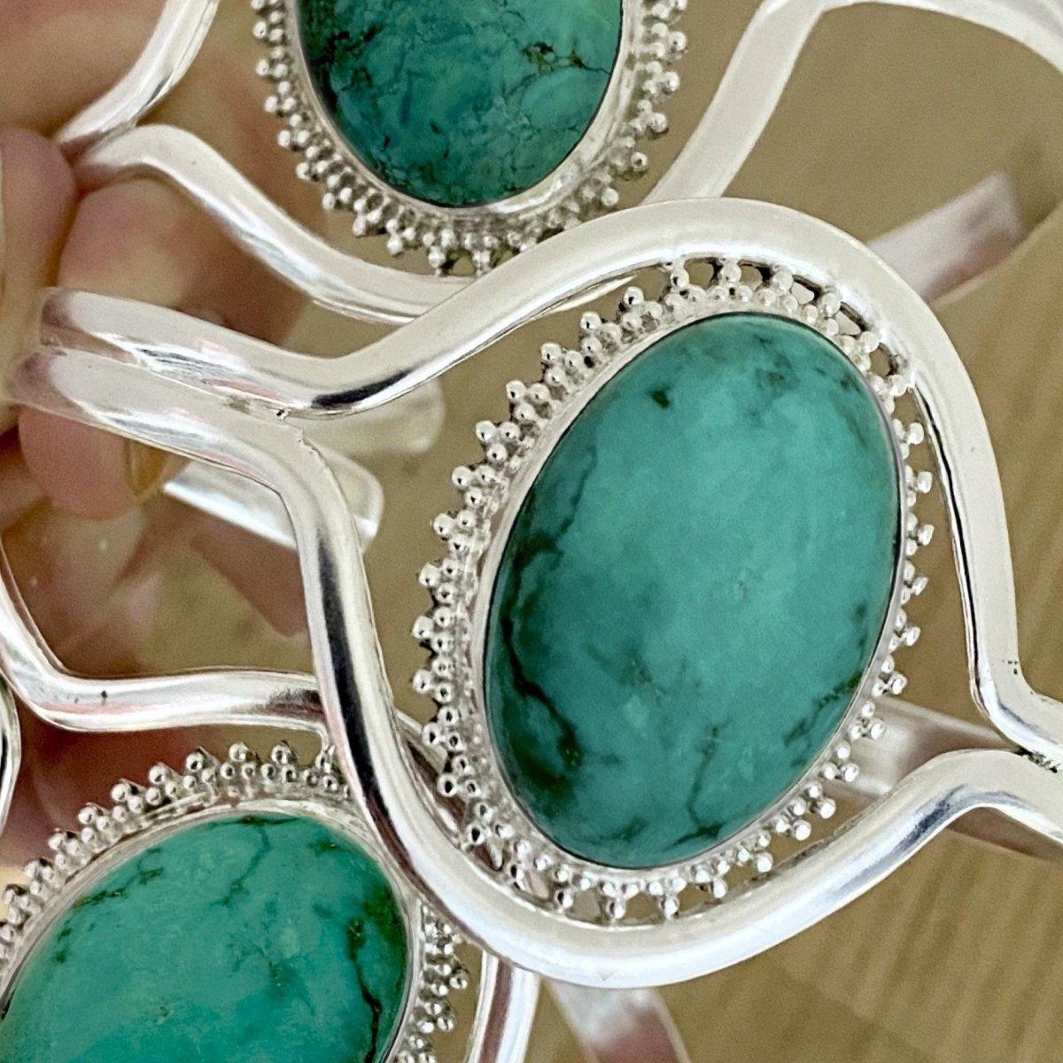 Laihas Striking Sunflower Boho Turquoise Bangle