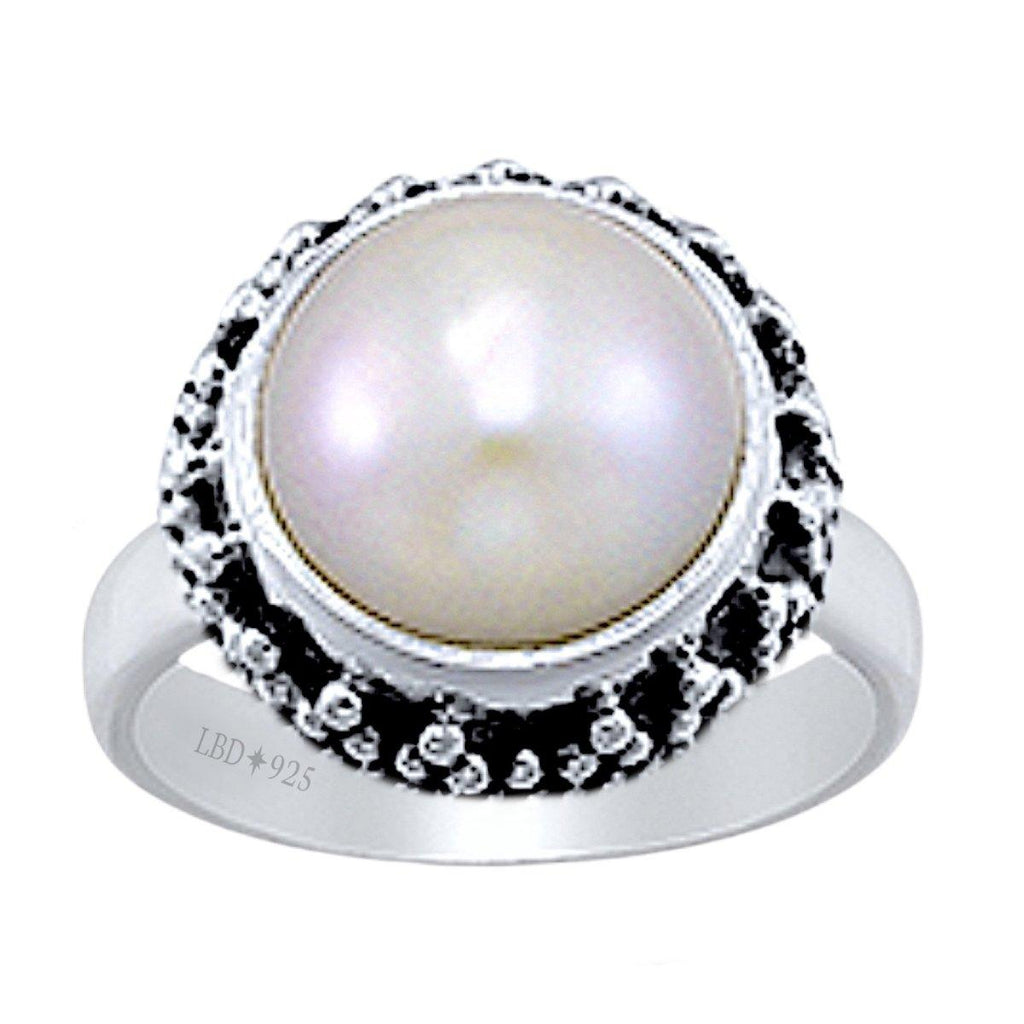 Laihas Stunning Round Genuine Pearl Ring