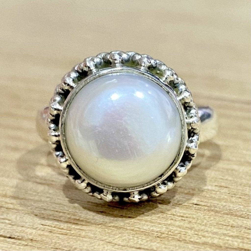 Laihas Stunning Round Genuine Pearl Ring