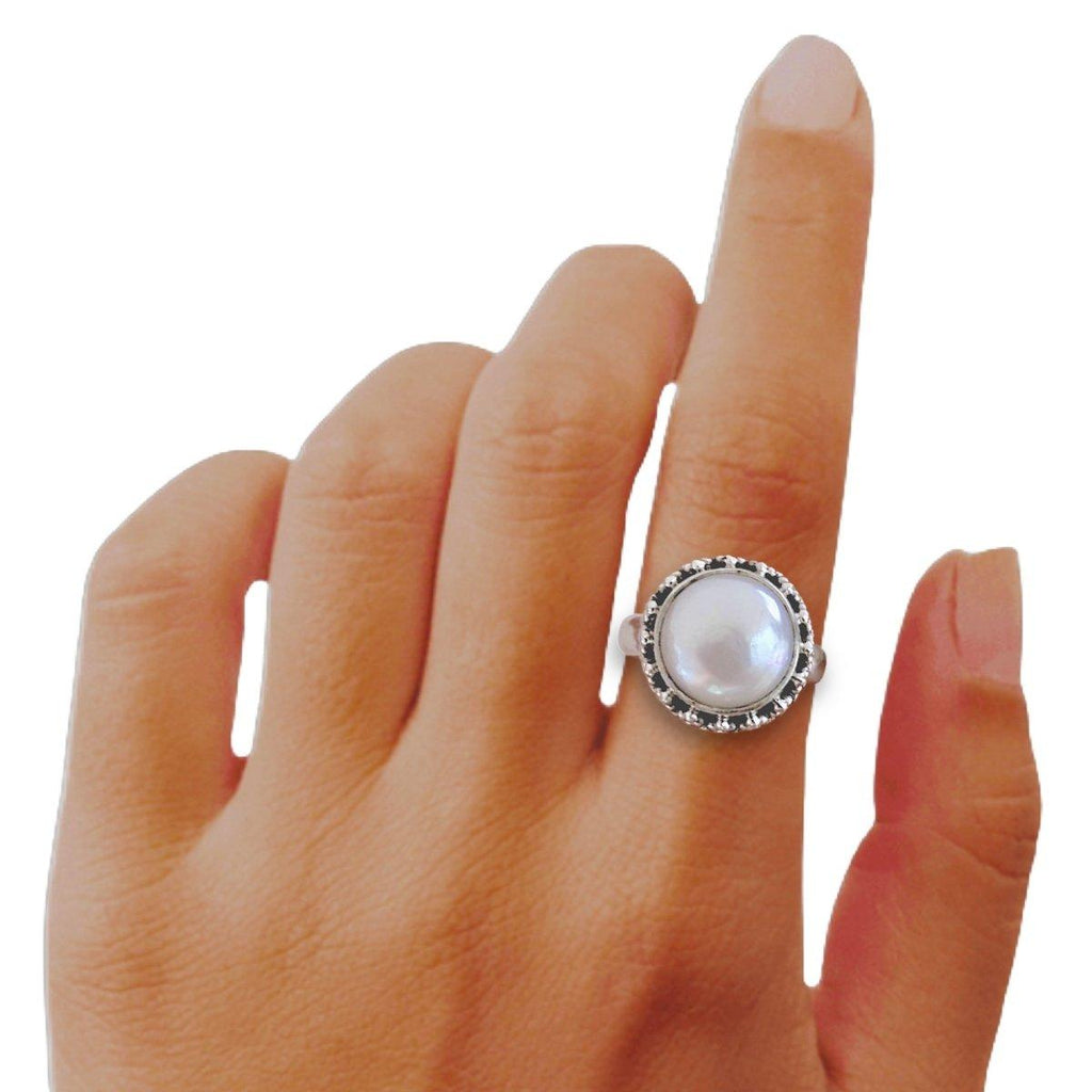 Laihas Stunning Round Genuine Pearl Ring