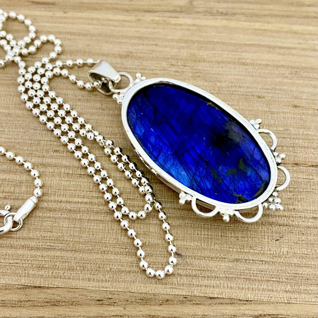 Laihas XXLARGE Boho Oval Labradorite Necklace -LBD Australia