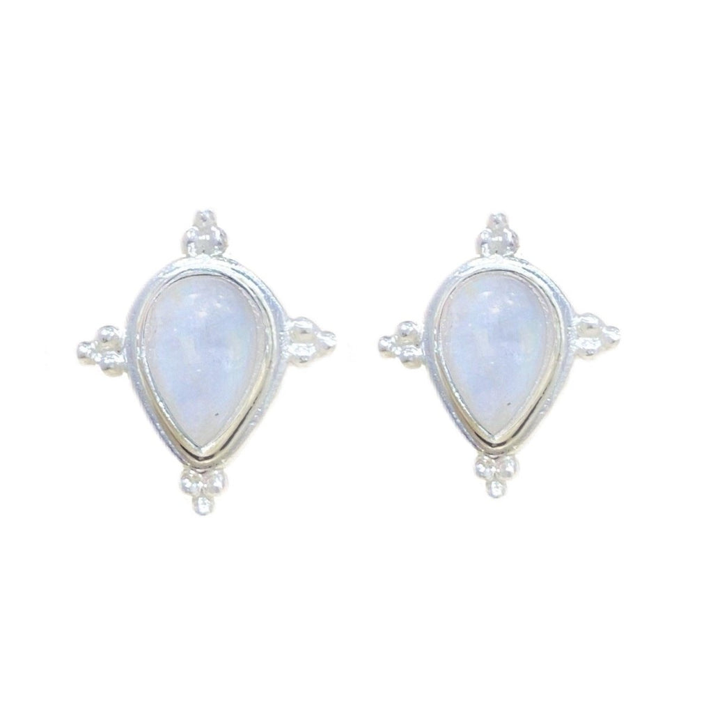 Laihas Zahli Raindrop Moonstone Stud Earrings