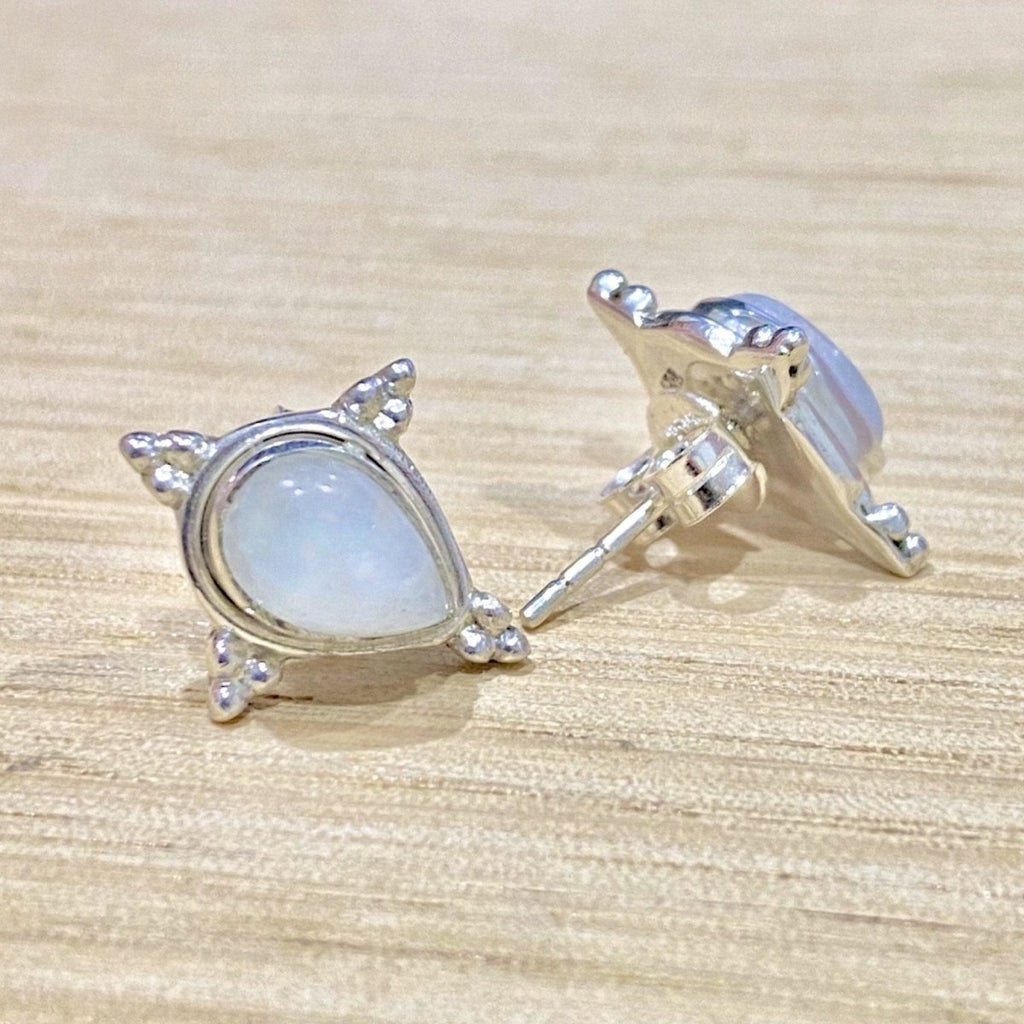 Laihas Zahli Raindrop Moonstone Stud Earrings