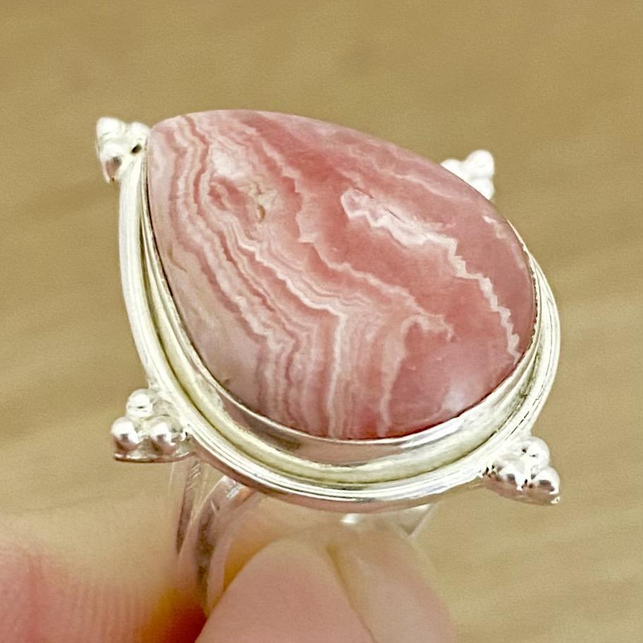 Laihas Zahli Raindrop Rhodochrosite Ring