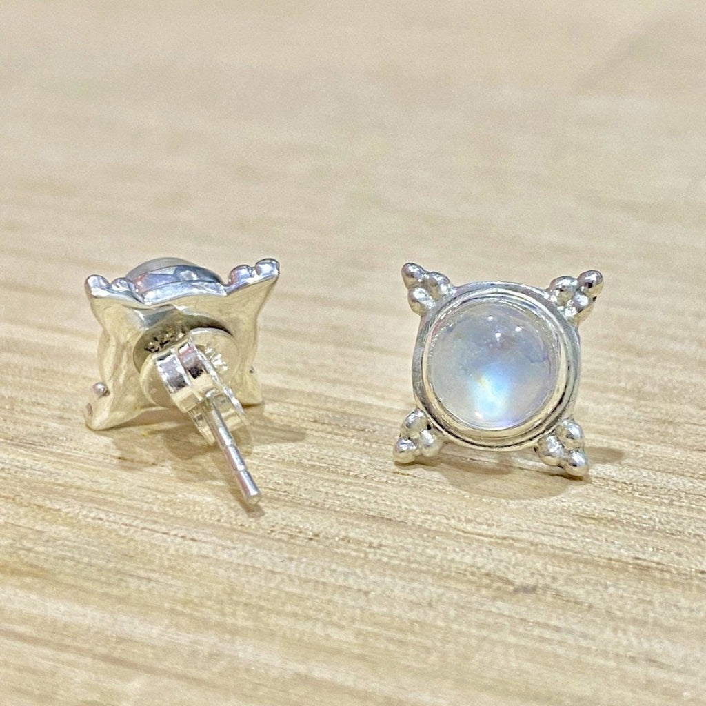 Laihas Zahli Round Moonstone Stud Earrings