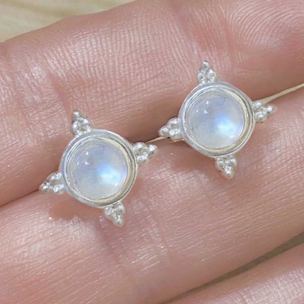 Laihas Zahli Round Moonstone Stud Earrings