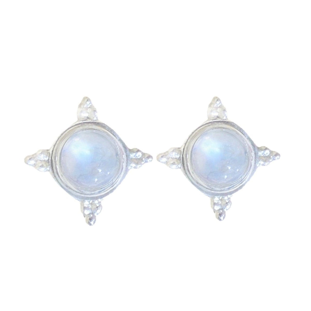 Laihas Zahli Round Moonstone Stud Earrings