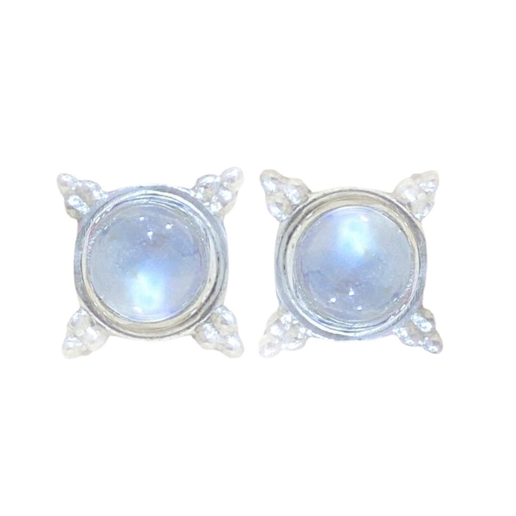 Laihas Zahli Round Moonstone Stud Earrings