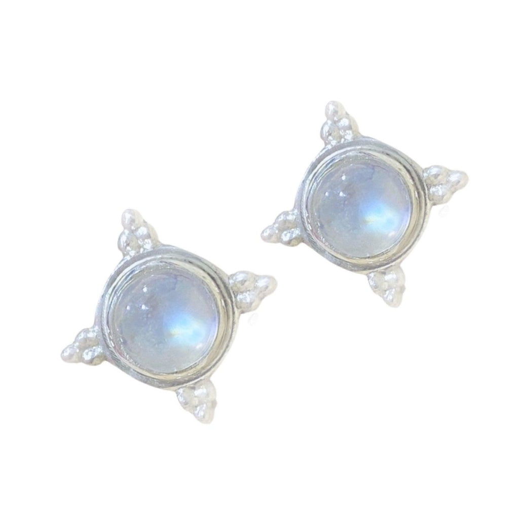 Laihas Zahli Round Moonstone Stud Earrings