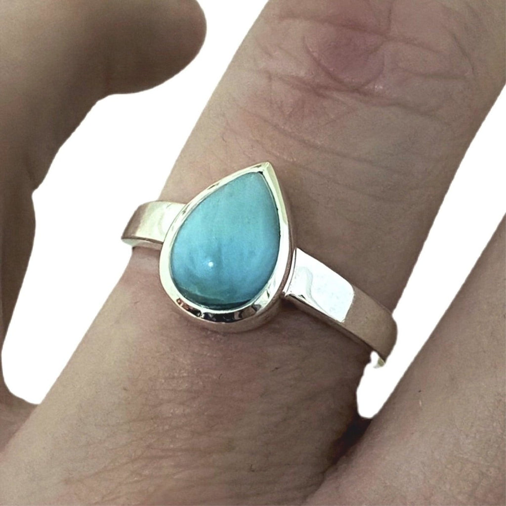 Larimar Ring- Laihas Elegant Teardrop