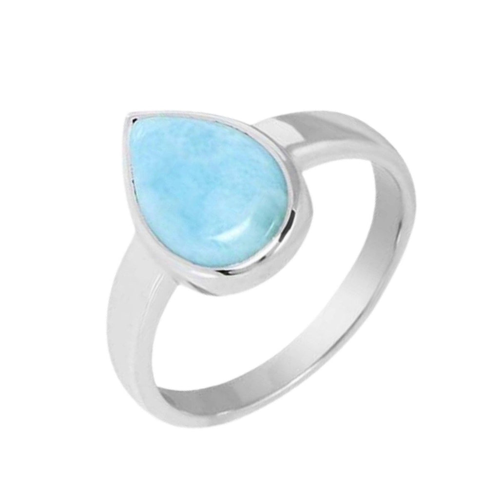 Larimar Ring- Laihas Elegant Teardrop