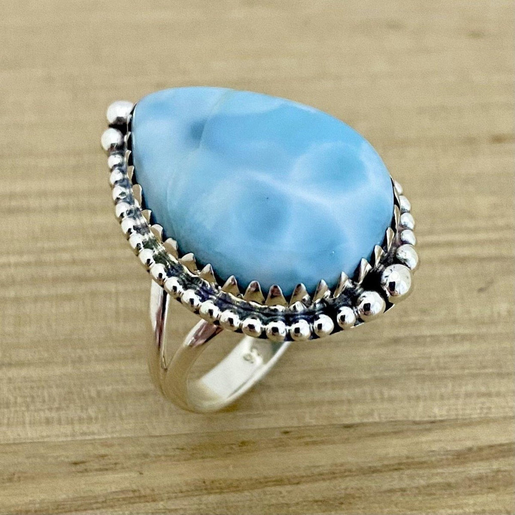 Larimar Ring- Laihas XLARGE Bohemian Raindrop