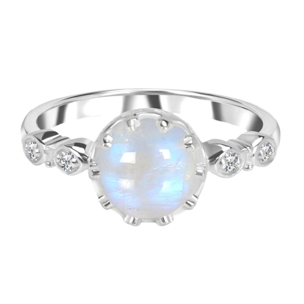 Moonstone Ring- Luxury Crowned Crystal Ring