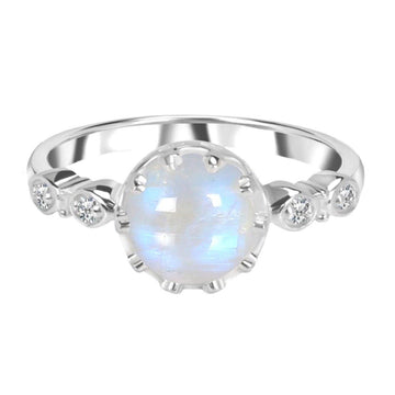 Moonstone Ring- Luxury Crowned Crystal Ring