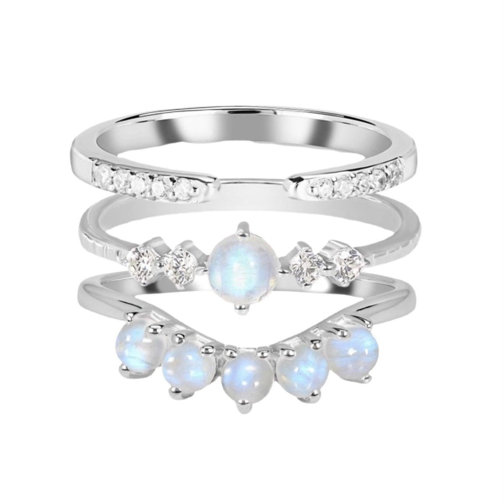 Moonstone Ring- Petite Sparkle Topaz and Moonstone Ring
