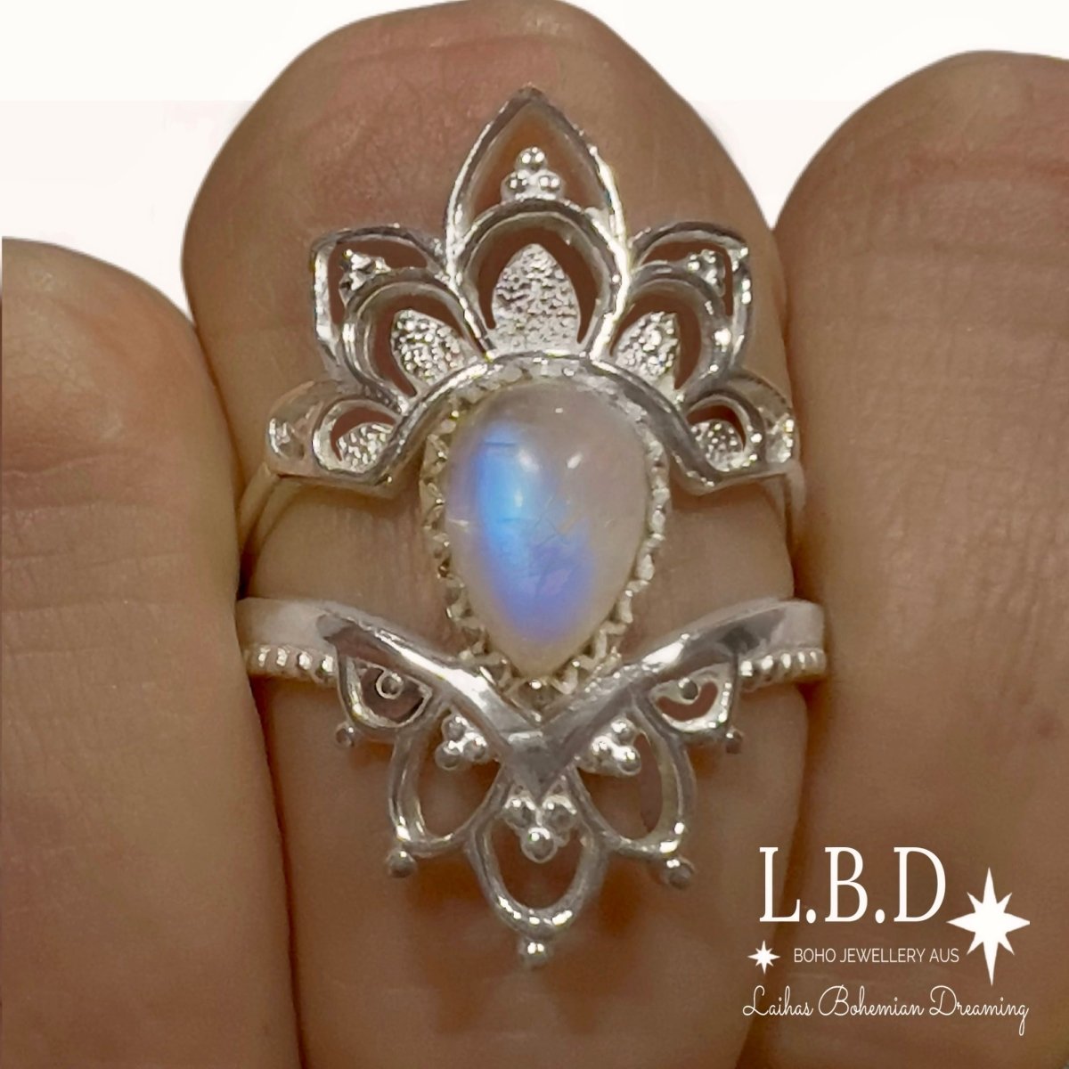 Buy Natural Rainbow Moonstone Ring Made With 925 Sterling Silver Handmade  Gift Womens Ring Anniversary Gift Blue Fire Moonstone Ring. Online in India  - Etsy