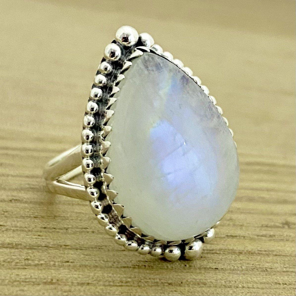 Moonstone Ring- XLARGE Bohemian Raindrop Statement Ring