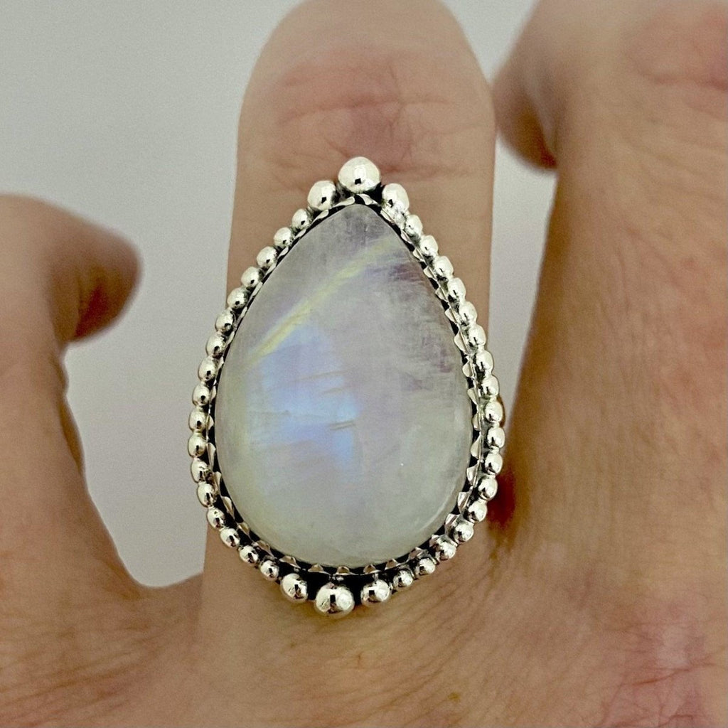 Moonstone Ring- XLARGE Bohemian Raindrop Statement Ring