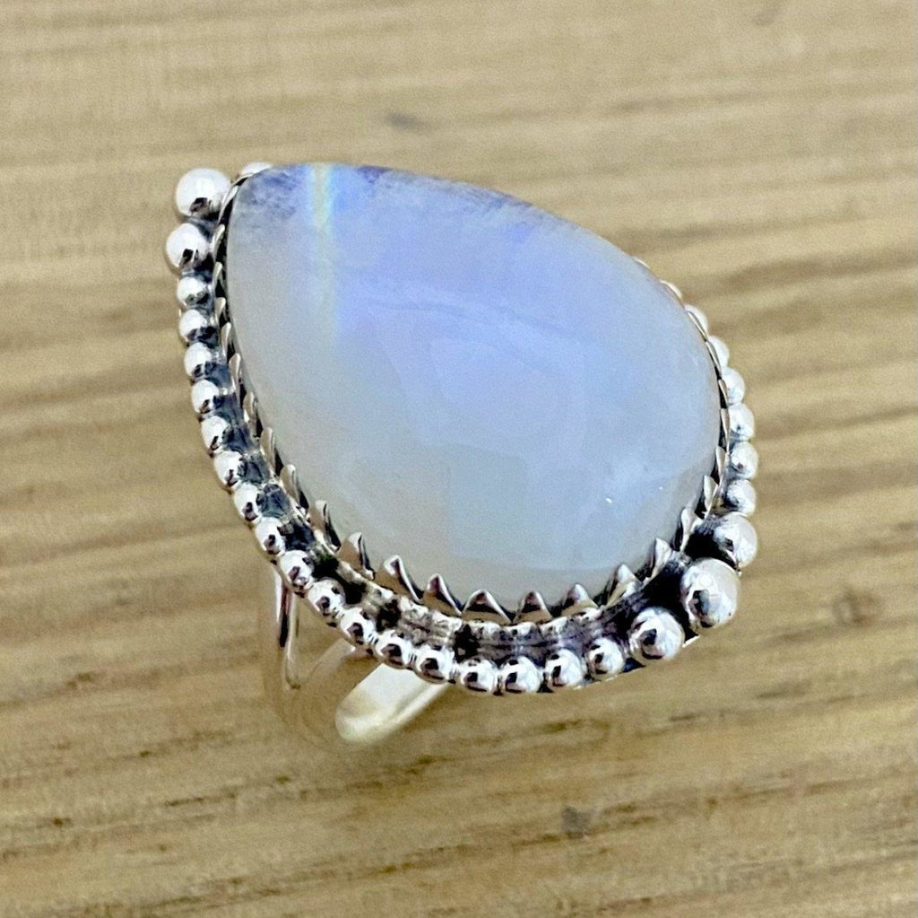 Moonstone Ring- XLARGE Bohemian Raindrop Statement Ring