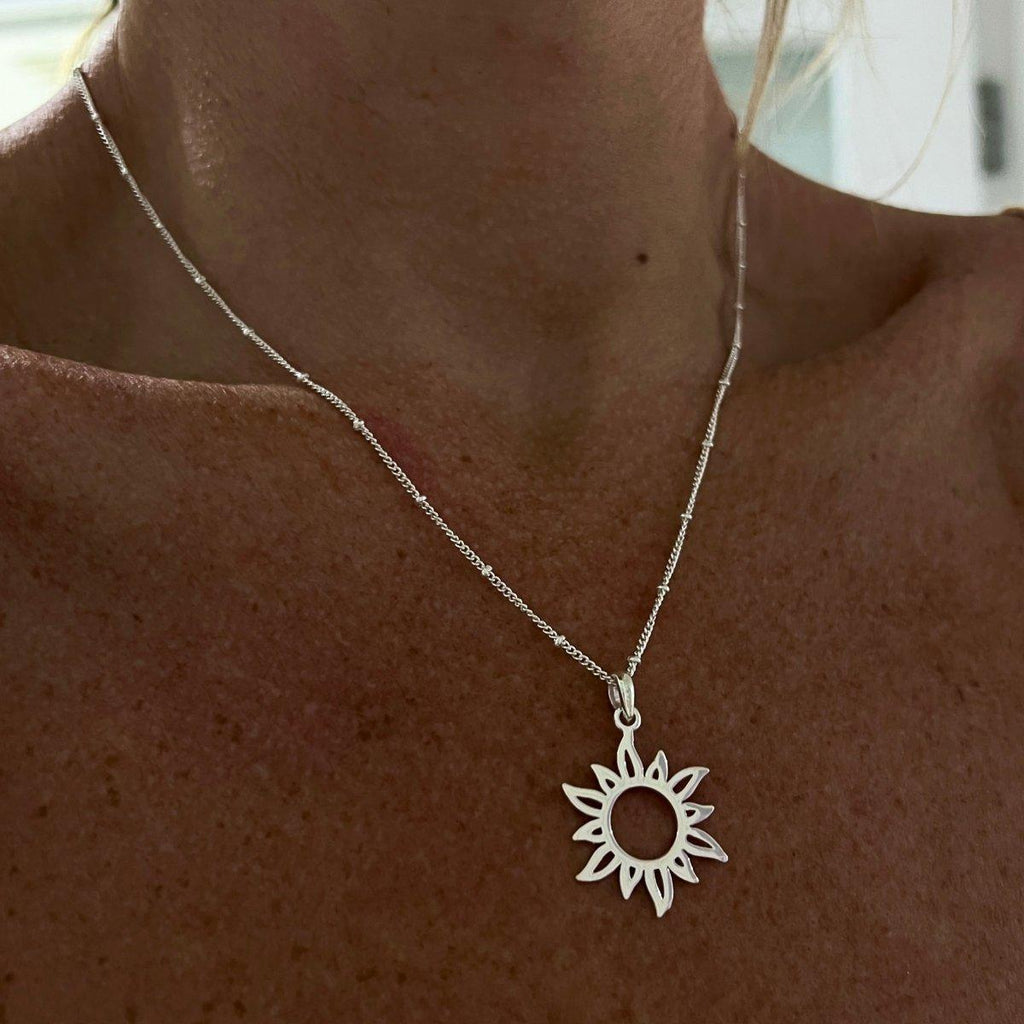 My Sunshine -Sterling Silver Sun Necklace