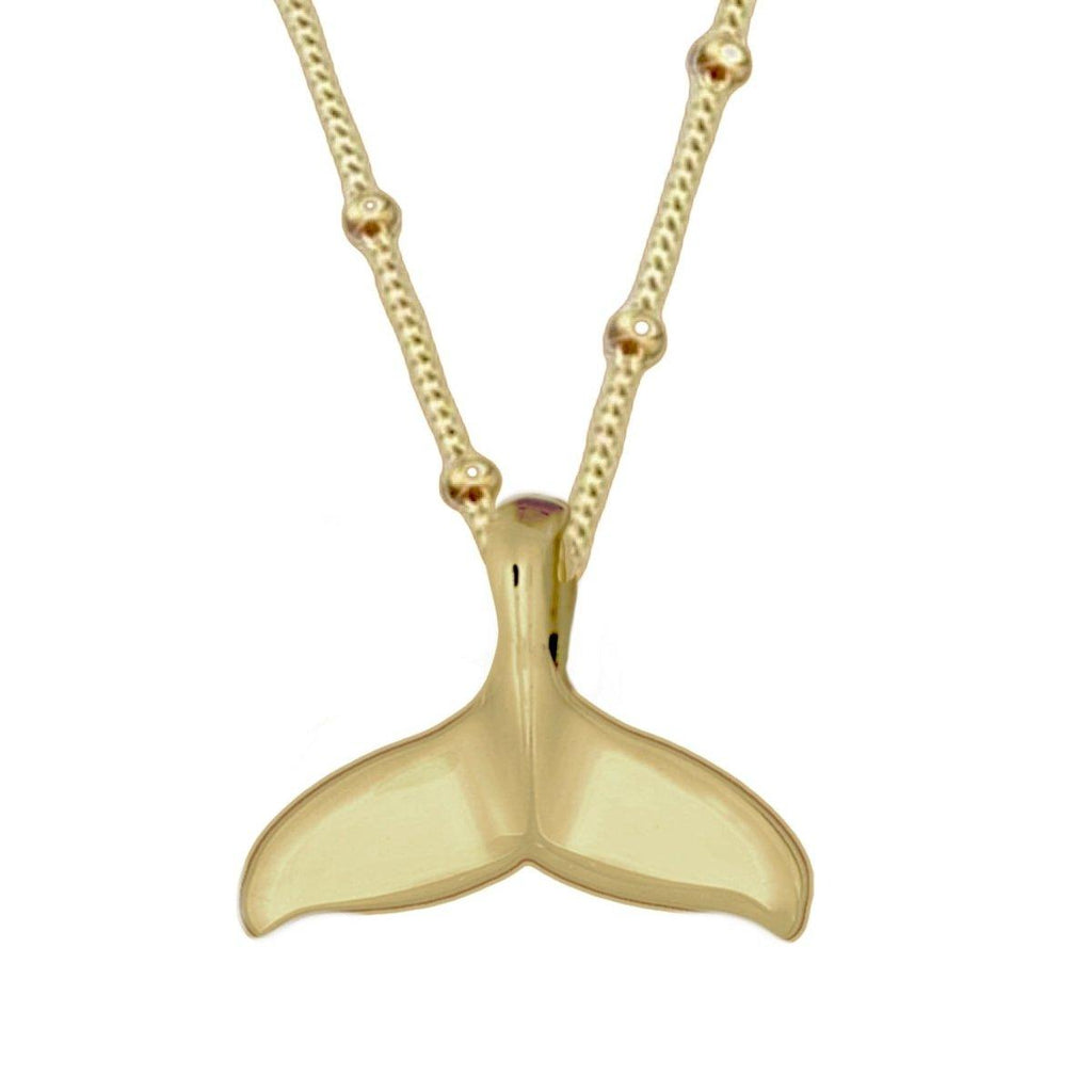 Ocean Inspired Gold Whale Tail Necklace