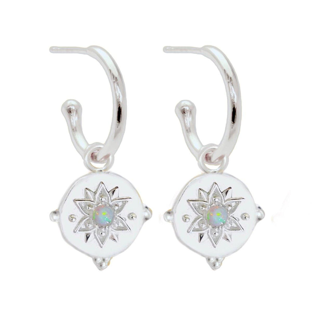Opal Earrings- Intricate Vera May Opal Hoop Earrings