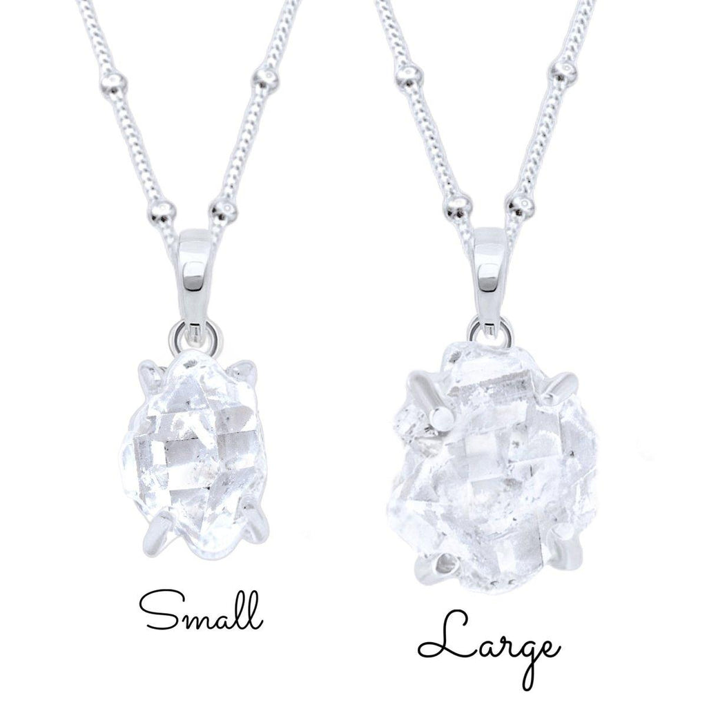 Petite Herkimer Diamond Necklace- Raw Crystal Necklace