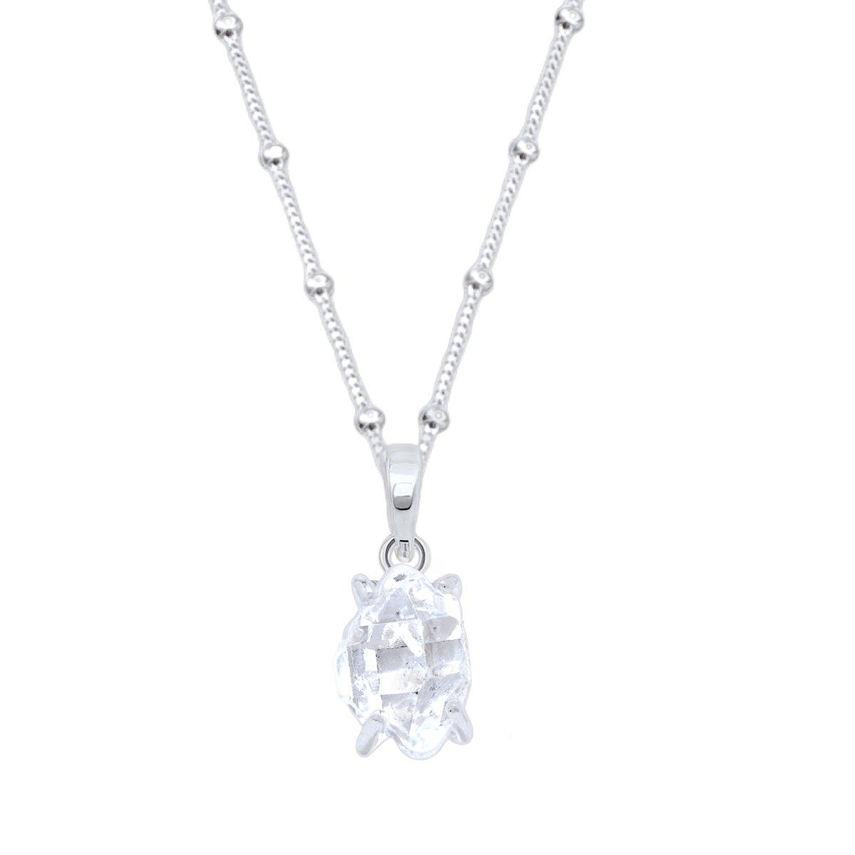 Petite Herkimer Diamond Necklace- Raw Crystal Necklace